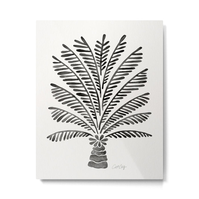 Palm Tree - Black Metal Print Gallery Image 1