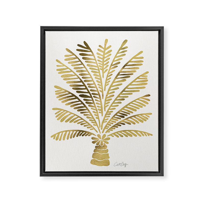 Palm Tree - Gold Palette Framed Canvas Print Gallery Image 8