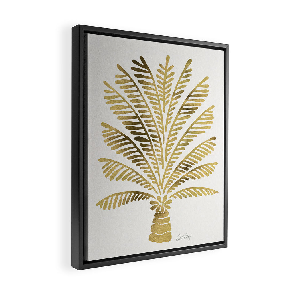 Palm Tree - Gold Palette Framed Canvas Print Gallery Image 2
