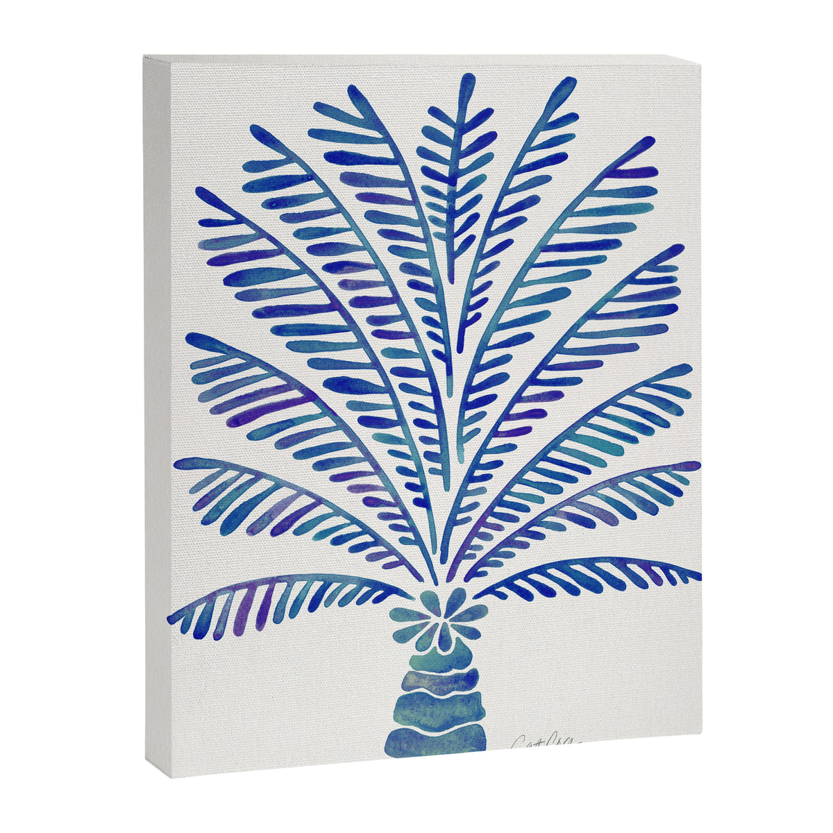 Palm Tree - Navy Palette Canvas Print Gallery Image 8