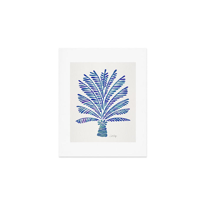Palm Tree - Navy Palette Art Print Gallery Image 1