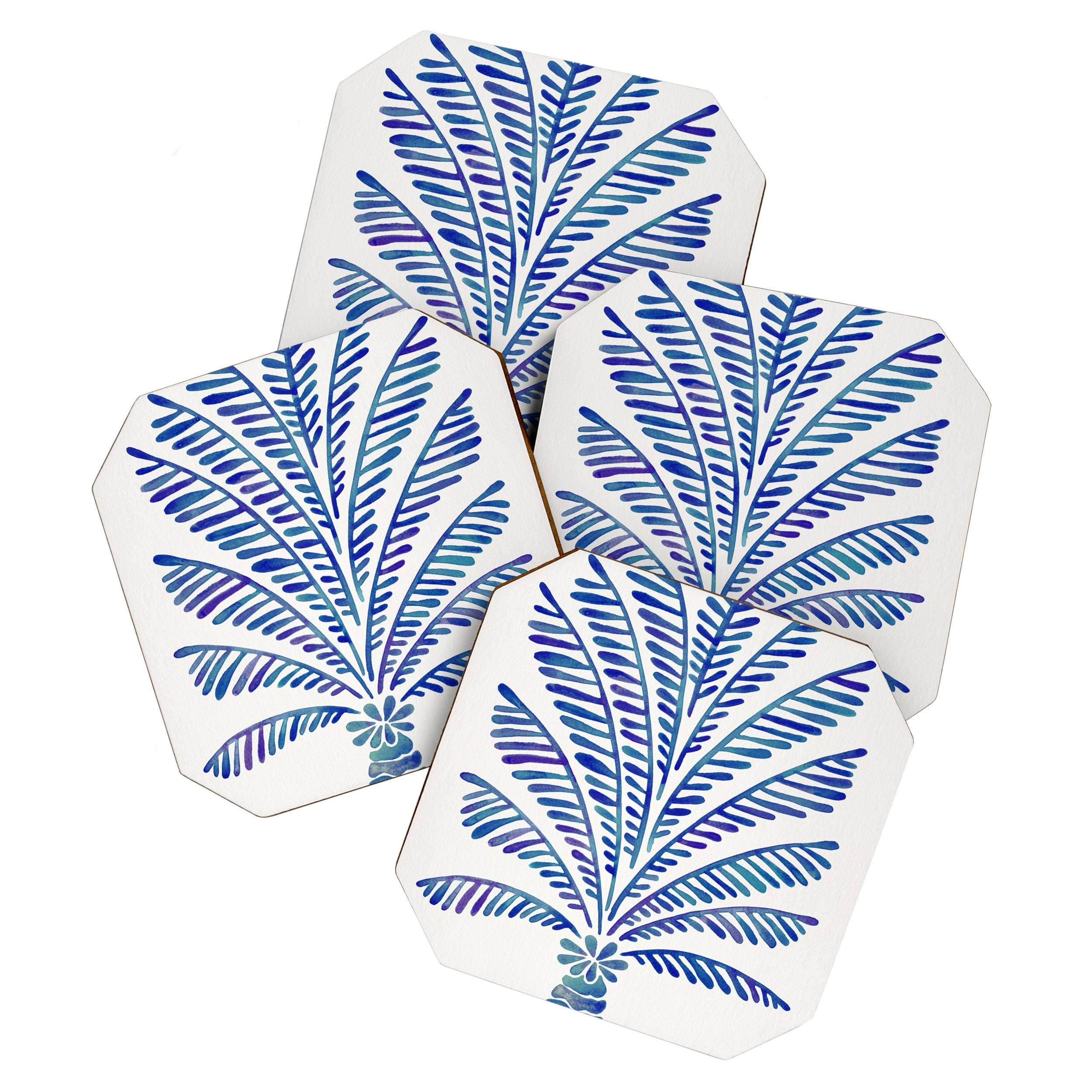 Palm Tree - Navy Palette Coaster Gallery Image 1