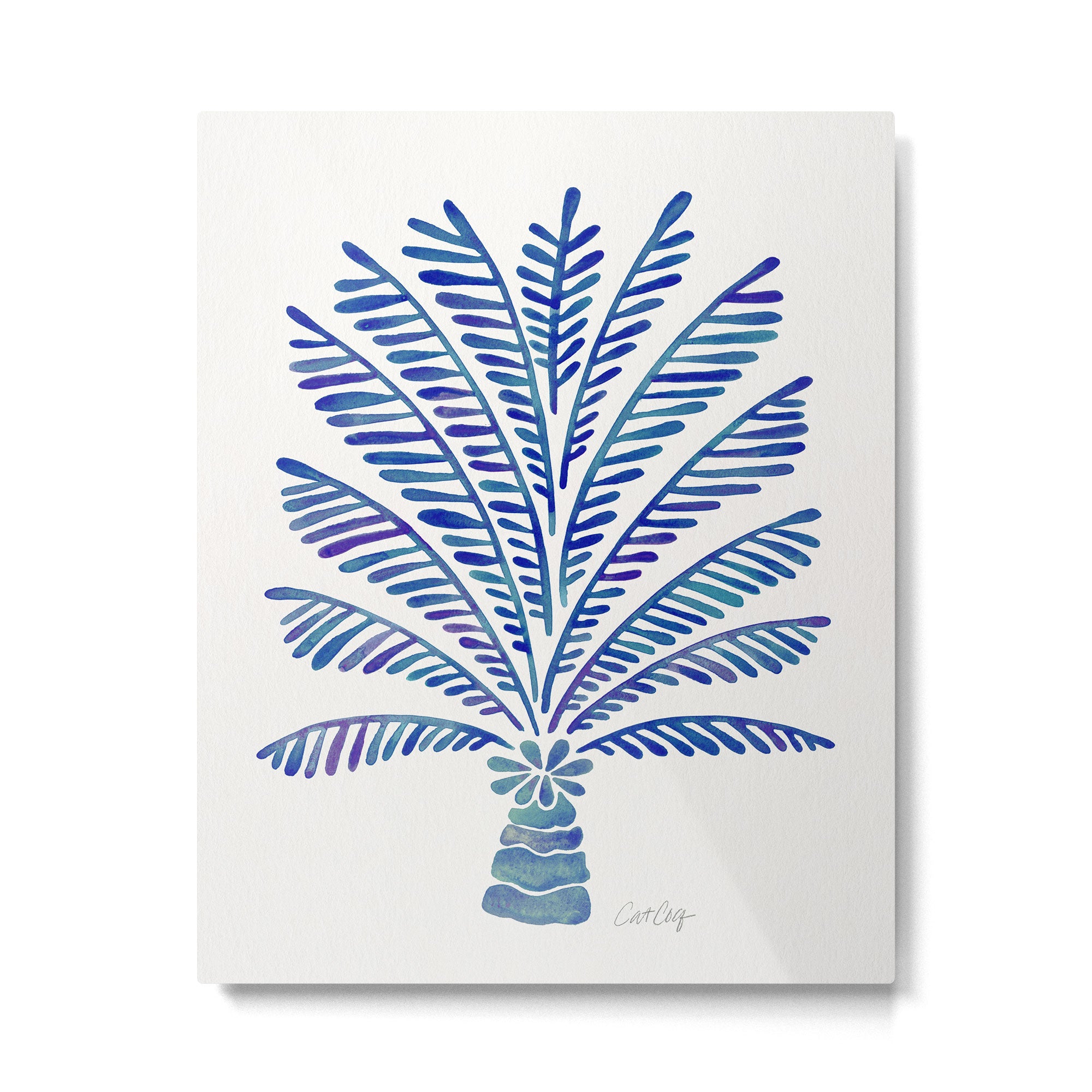 Palm Tree - Navy Palette Metal Print Gallery Image 6