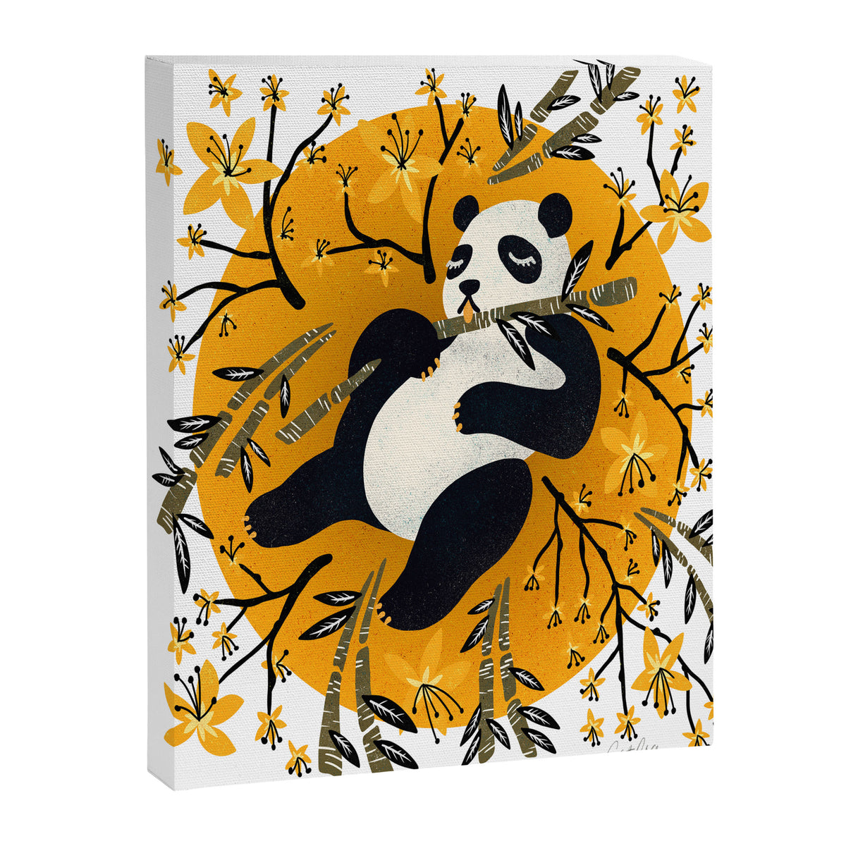 Panda Vibes - Marigold Palette Canvas Print Gallery Image 8