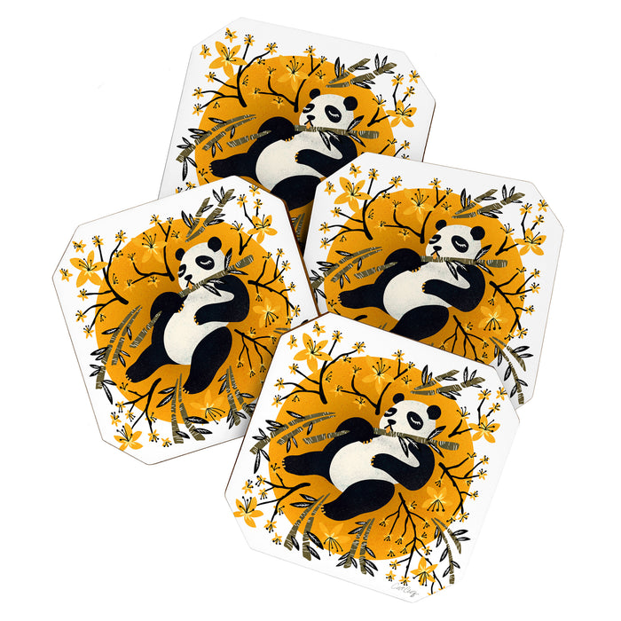Panda Vibes - Marigold Palette Coaster Gallery Image 1