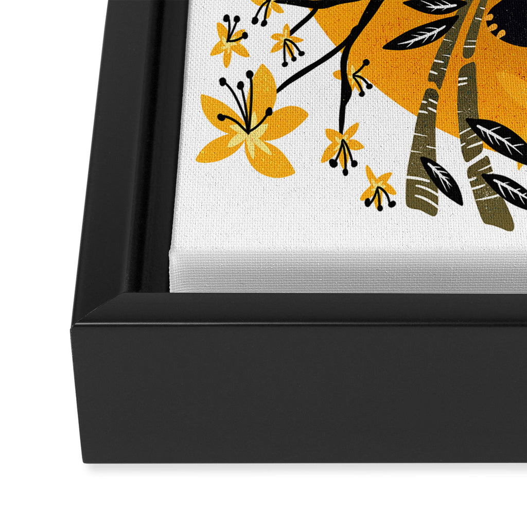 Panda Vibes - Marigold Palette Framed Canvas Print Gallery Image 3