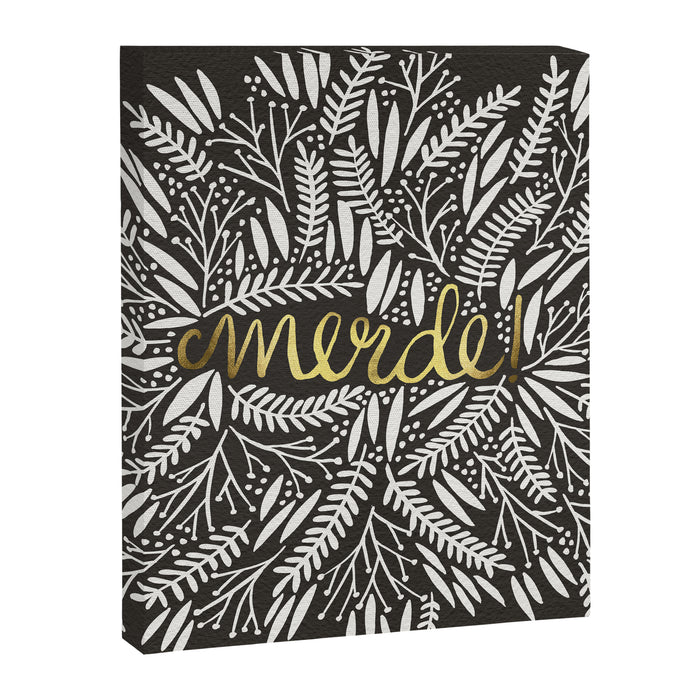 Pardon My French - Gold on Black Canvas Print Gallery Image 1