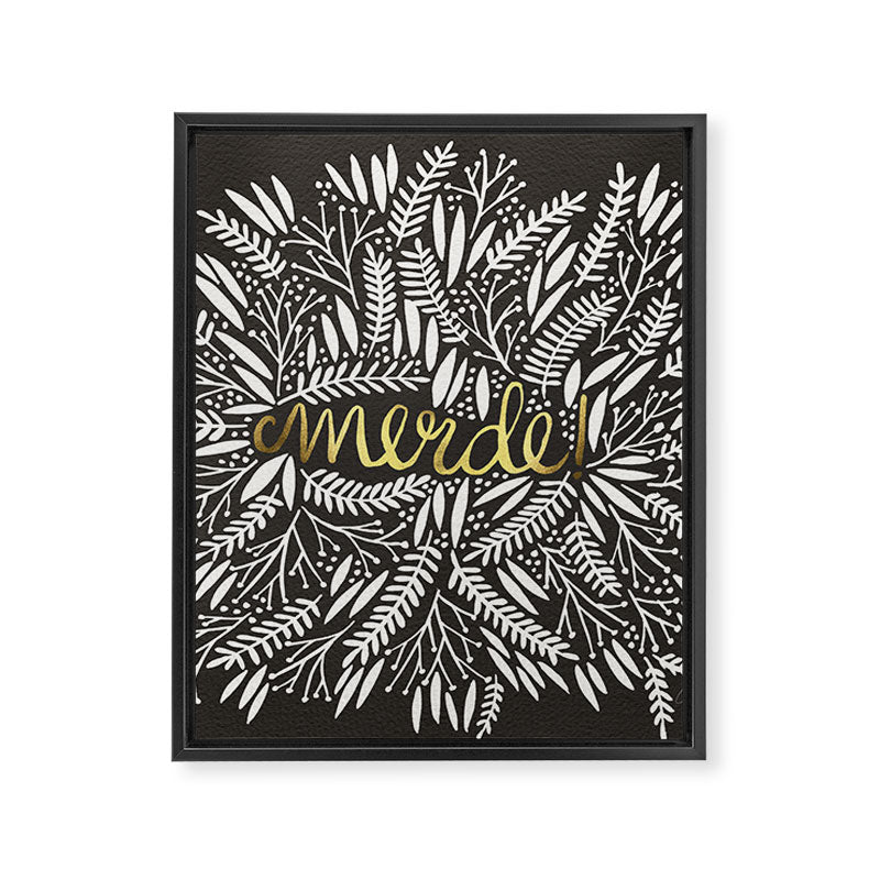 Pardon My French - Gold on Black Framed Canvas Print Gallery Image 8