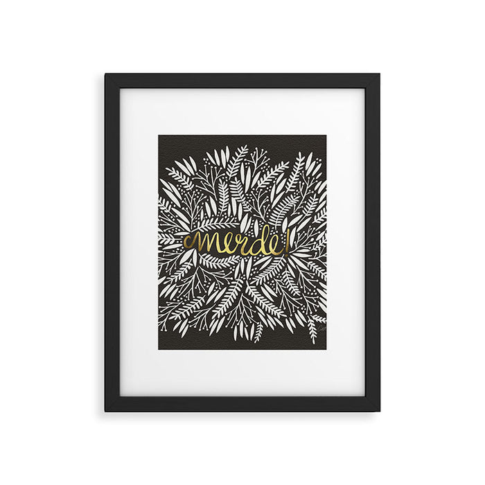 Pardon My French - Gold on Black Framed Art Print Gallery Image 1