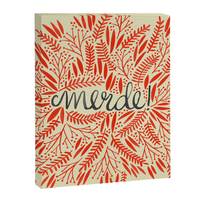 Pardon My French - Red on Cream Canvas Print Gallery Image 1