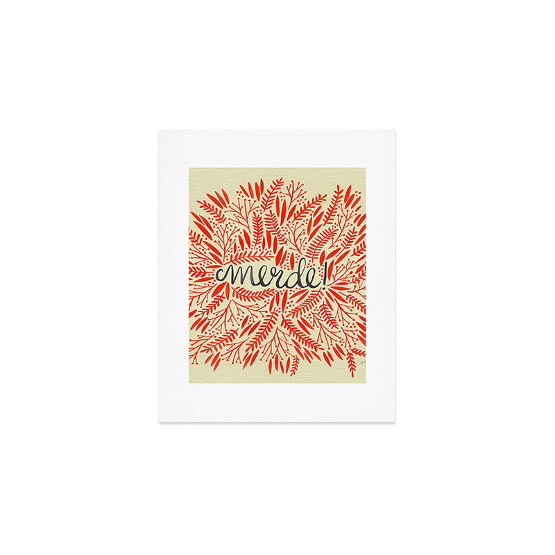Pardon My French - Red on Cream Art Print Gallery Image 1