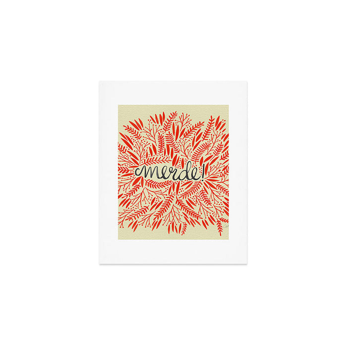 Pardon My French - Red on Cream Art Print Gallery Image 1