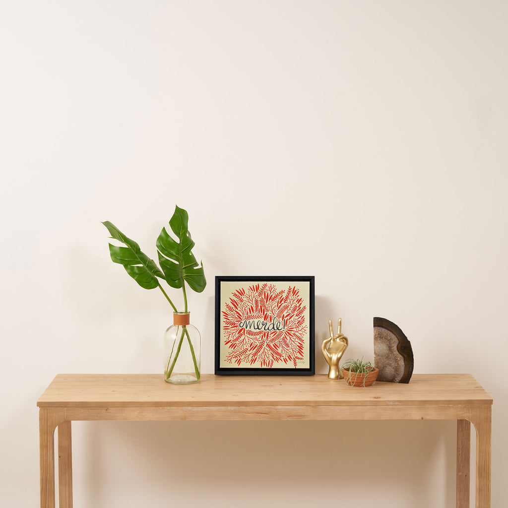 Pardon My French - Red on Cream Framed Canvas Print Gallery Image 3