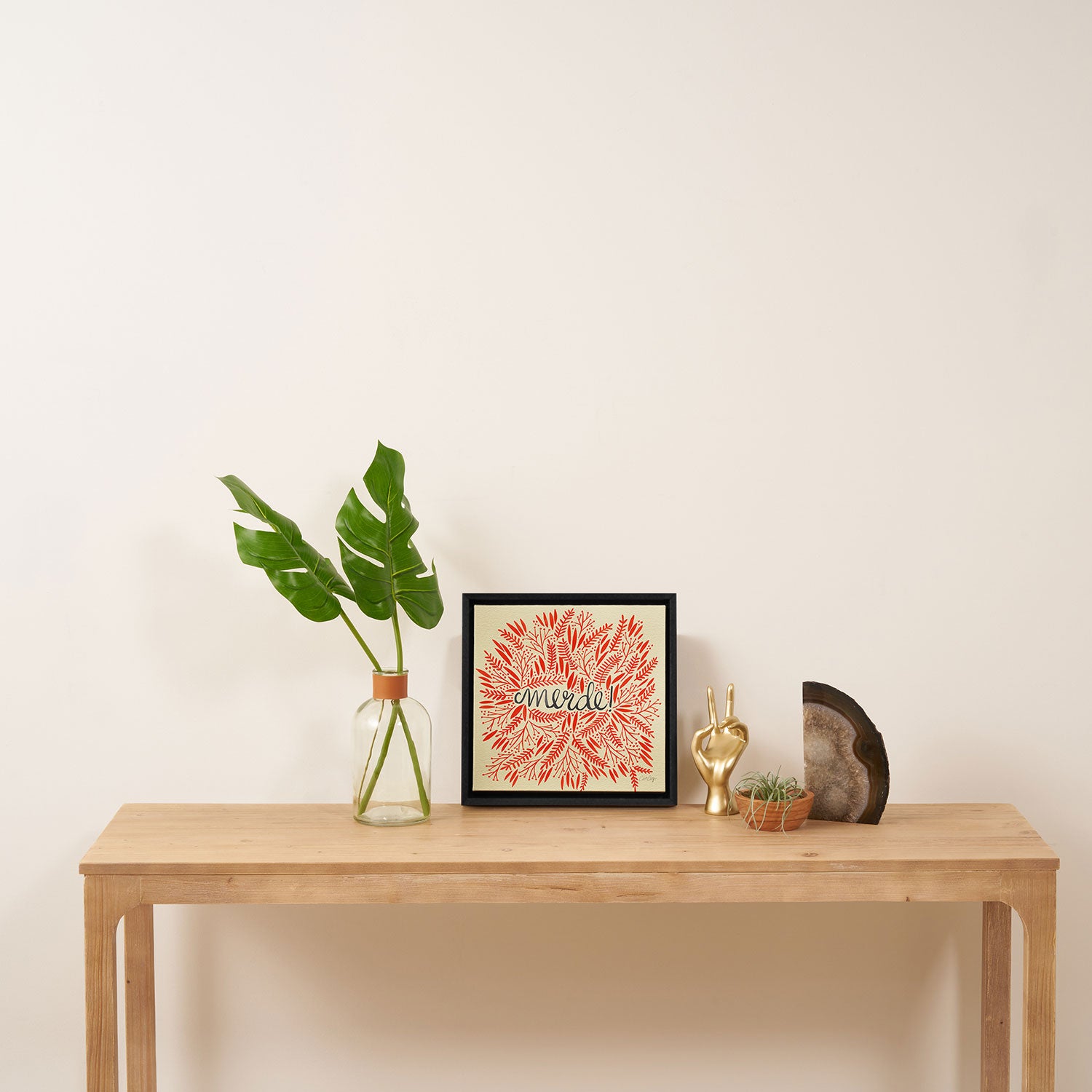 Pardon My French - Red on Cream Framed Canvas Print Gallery Image 3