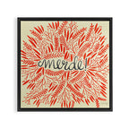 Pardon My French - Red on Cream Framed Canvas Print Gallery Image 3