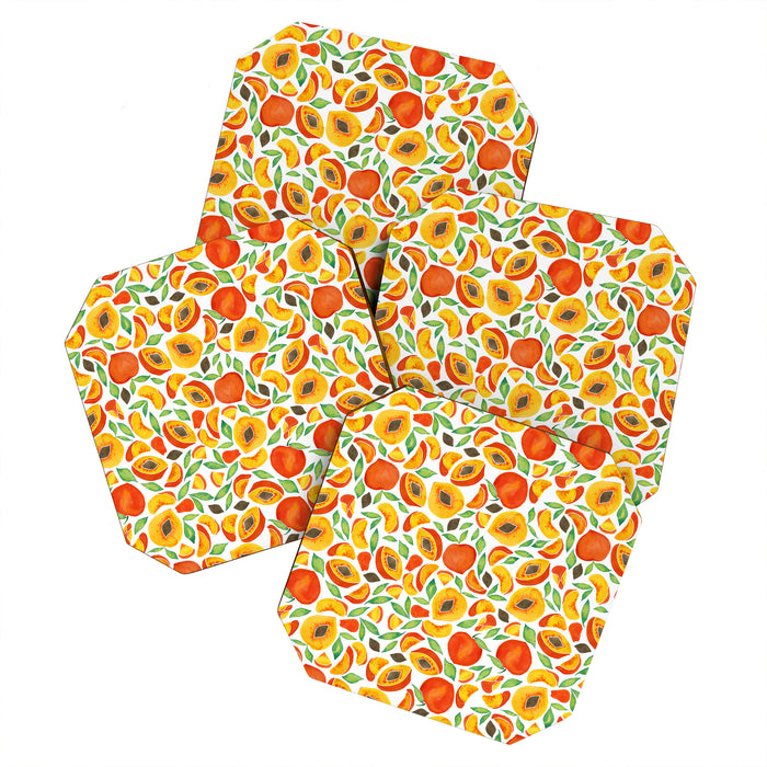 Peaches - Green Leaves Coaster Gallery Image 1