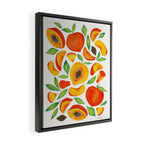 Peaches - Green Leaves Framed Canvas Print Gallery Image 2