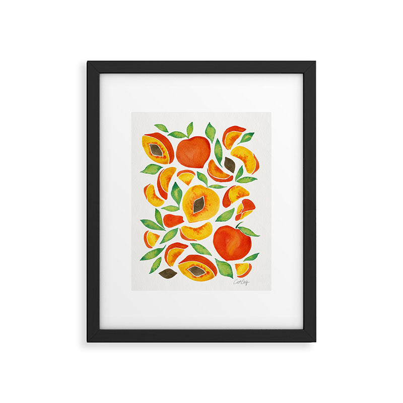 Peaches - Green Leaves Framed Art Print Gallery Image 4