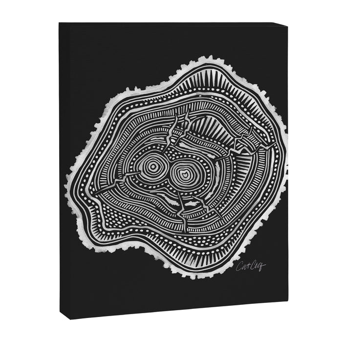 Peachleaf Willow â White on Black Canvas Print Gallery Image 1