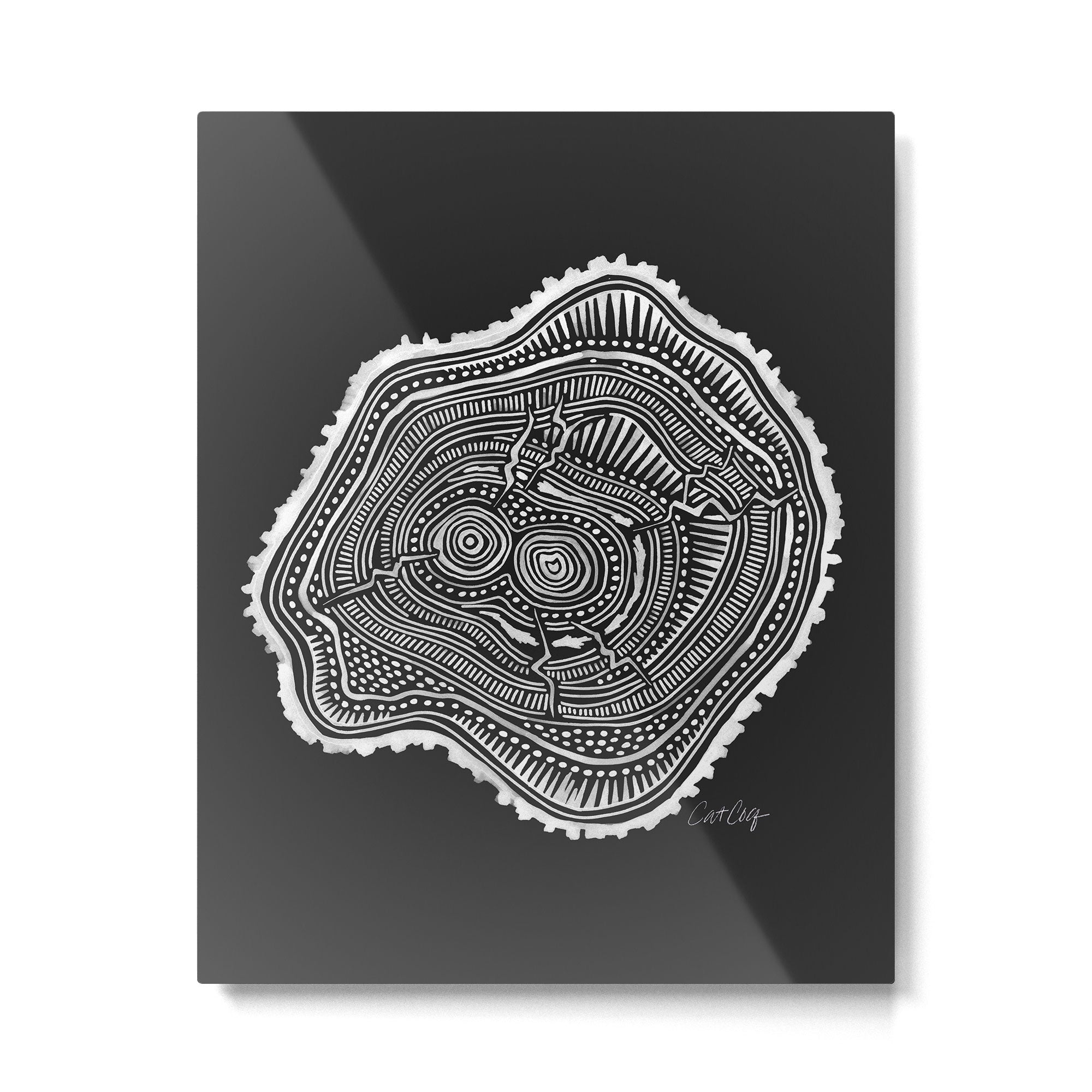 Peachleaf Willow â White on Black Metal Print Gallery Image 6