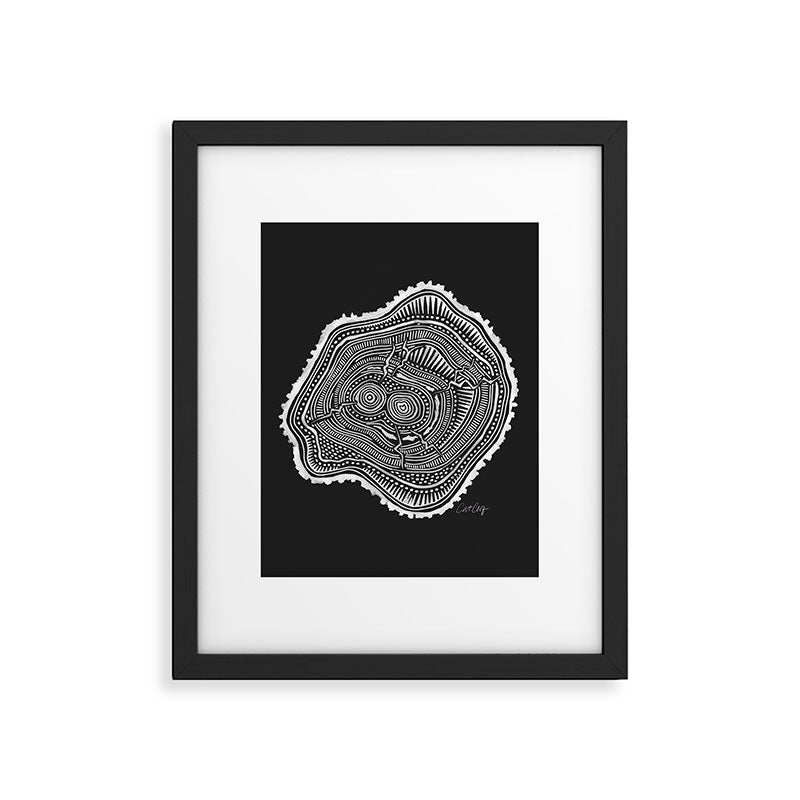 Peachleaf Willow â White on Black Framed Art Print Gallery Image 6