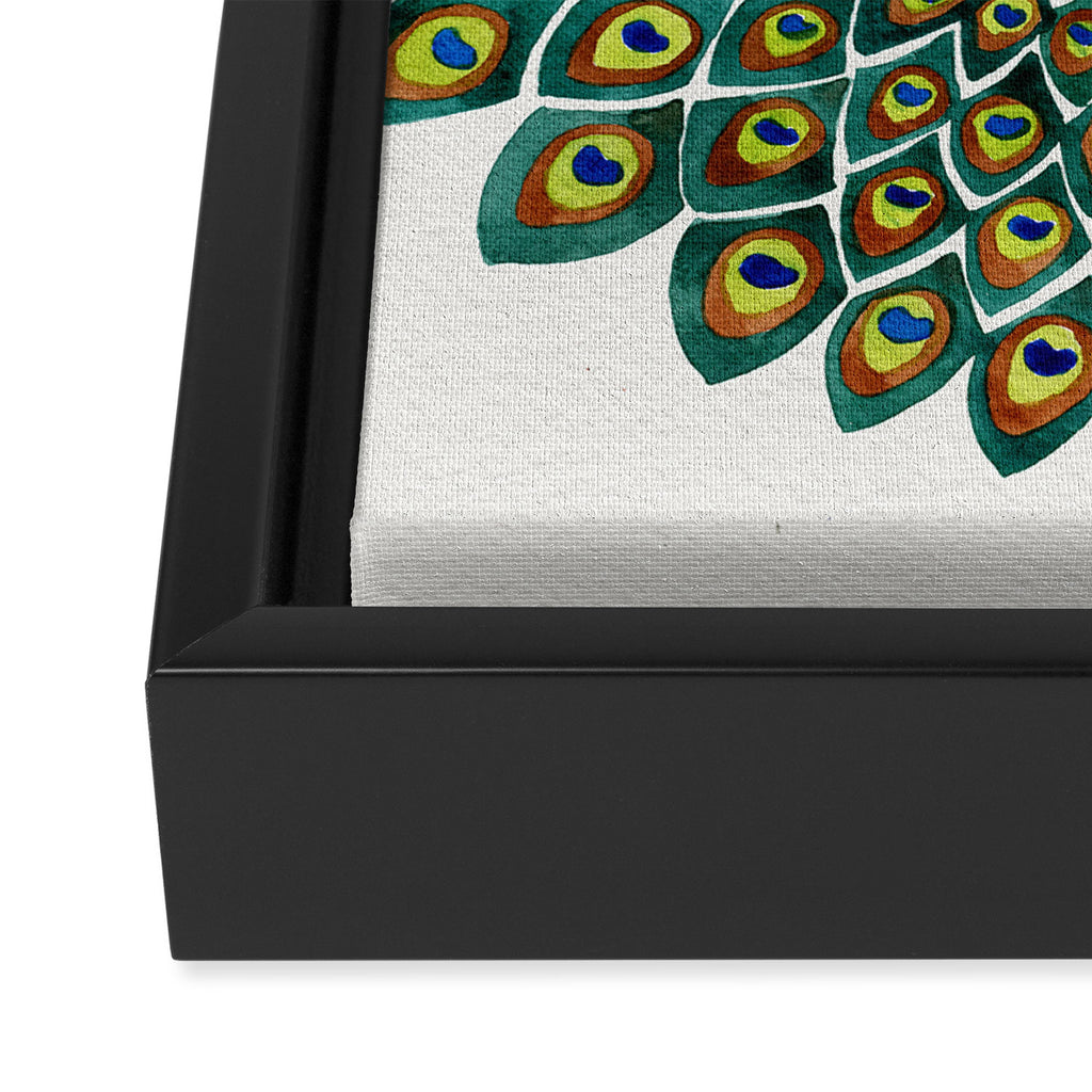 Peacock Mandala Framed Canvas Print Gallery Image 3