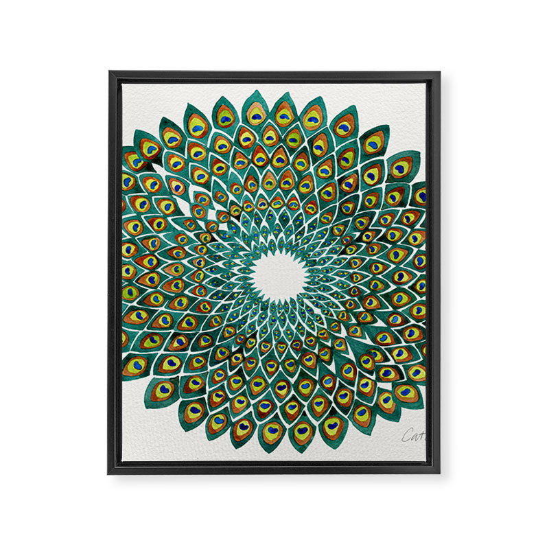 Peacock Mandala Framed Canvas Print Gallery Image 8