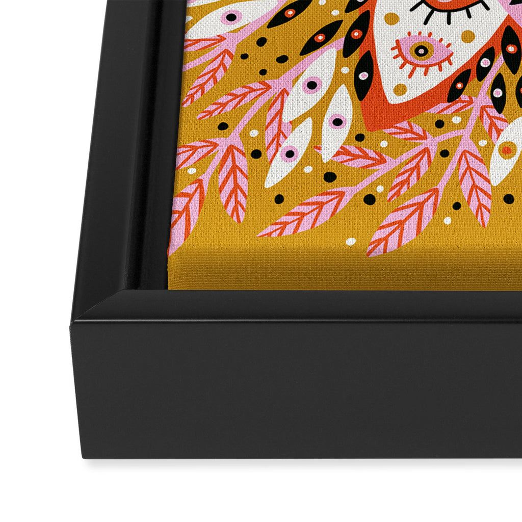 Pepper Mandala - Marigold Palette Framed Canvas Print Gallery Image 3