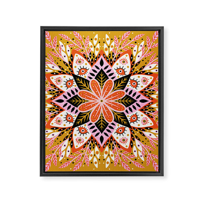 Pepper Mandala - Marigold Palette Framed Canvas Print Gallery Image 1