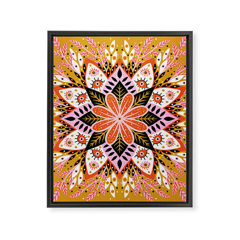 Pepper Mandala - Marigold Palette Framed Canvas Print Gallery Image 8