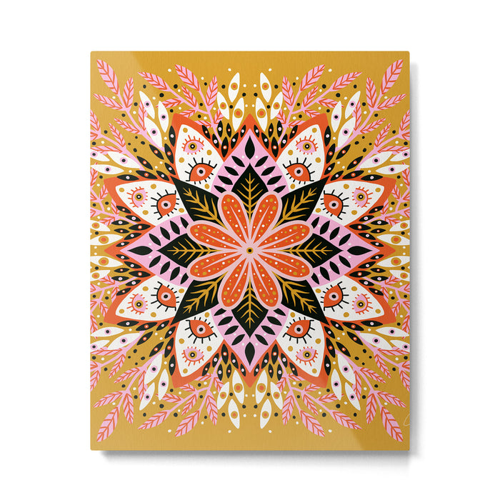 Pepper Mandala - Marigold Palette Metal Print Gallery Image 1