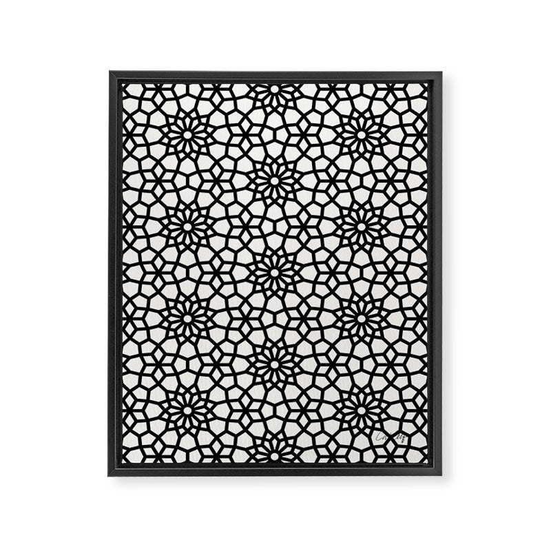 Persian Mosaic - Black Palette Framed Canvas Print Gallery Image 6