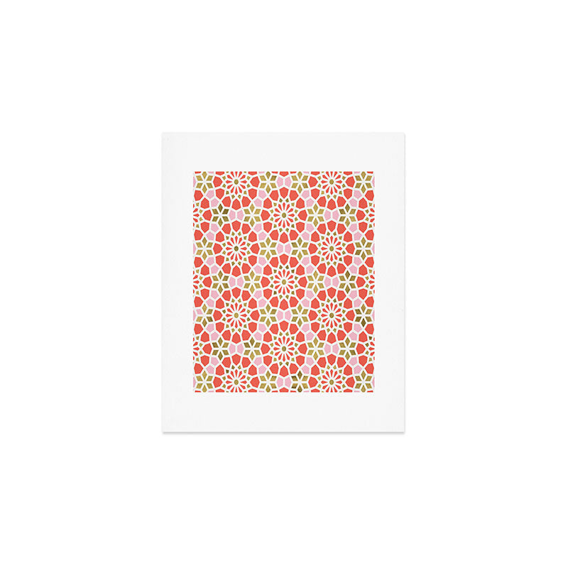 Persian Mosaic - Coral & Gold Palette Art Print Gallery Image 1