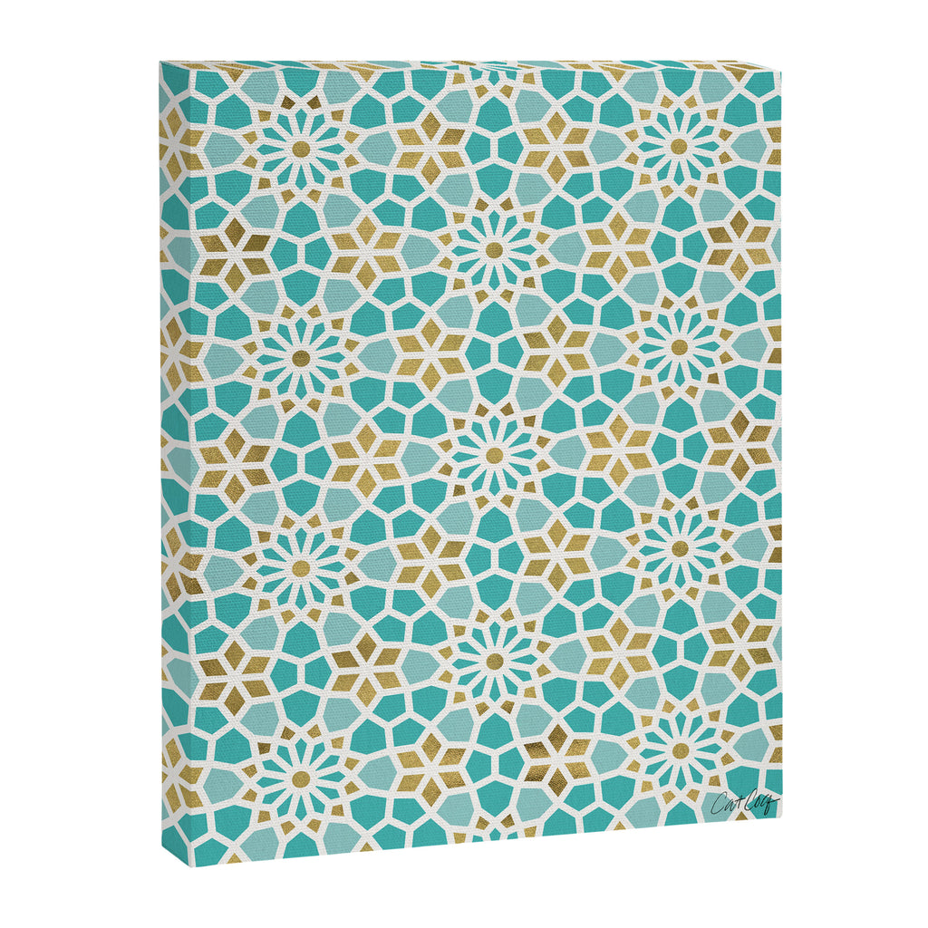 Persian Mosaic - Mint & White Canvas Print Gallery Image 6