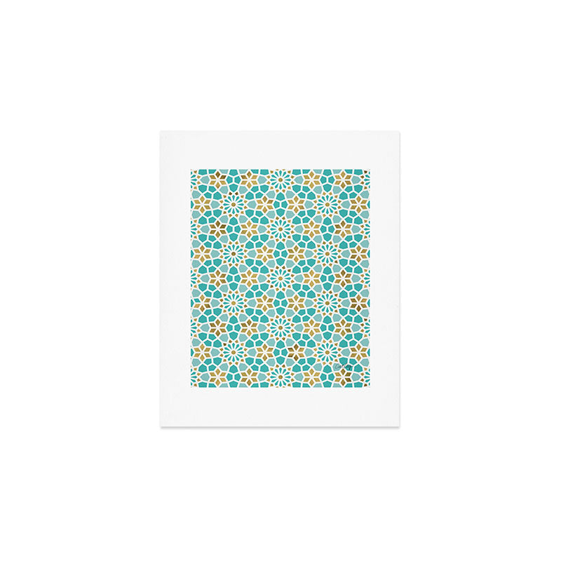 Persian Mosaic - Mint & White Art Print Gallery Image 1