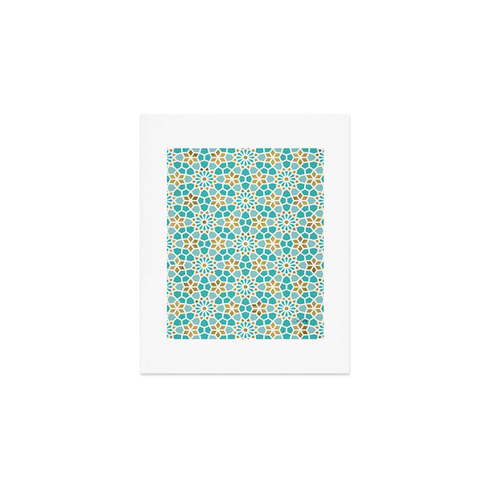 Persian Mosaic - Mint & White Art Print Gallery Image 1