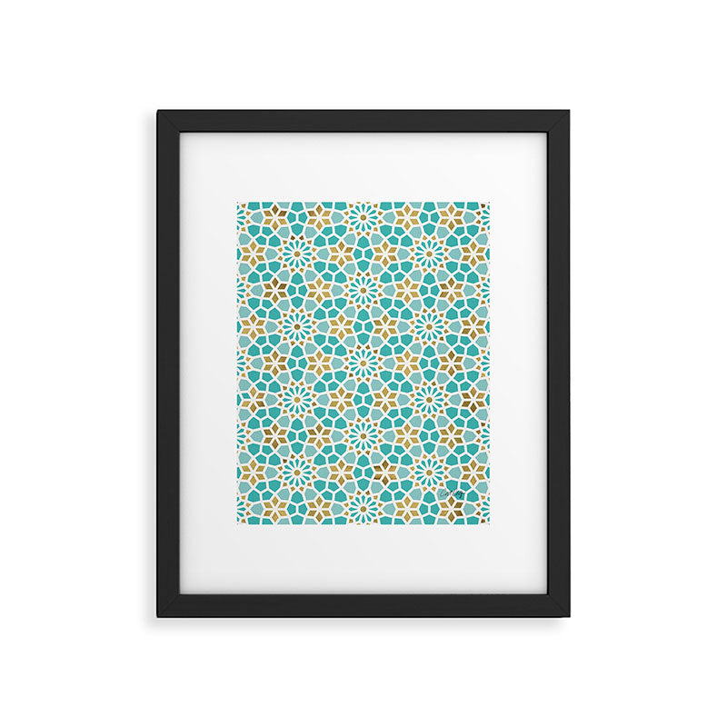 Persian Mosaic - Mint & White Framed Art Print Gallery Image 5