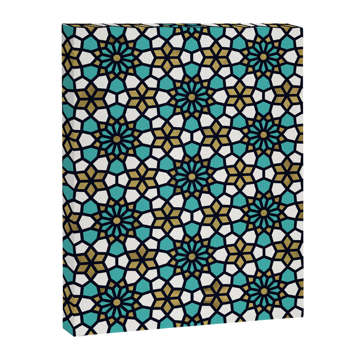 Persian Mosaic - Turquoise & Gold Palette Canvas Print Gallery Image 1