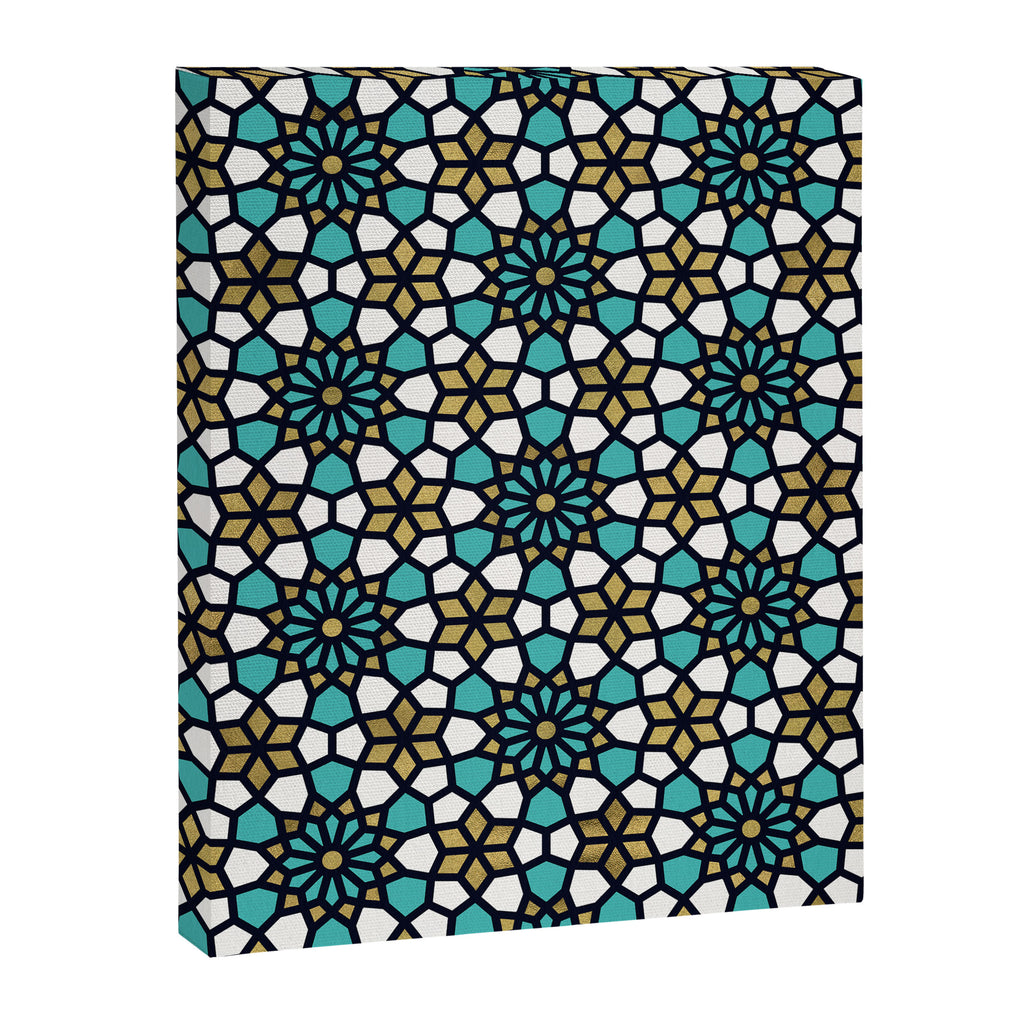 Persian Mosaic - Turquoise & Gold Palette Canvas Print Gallery Image 6