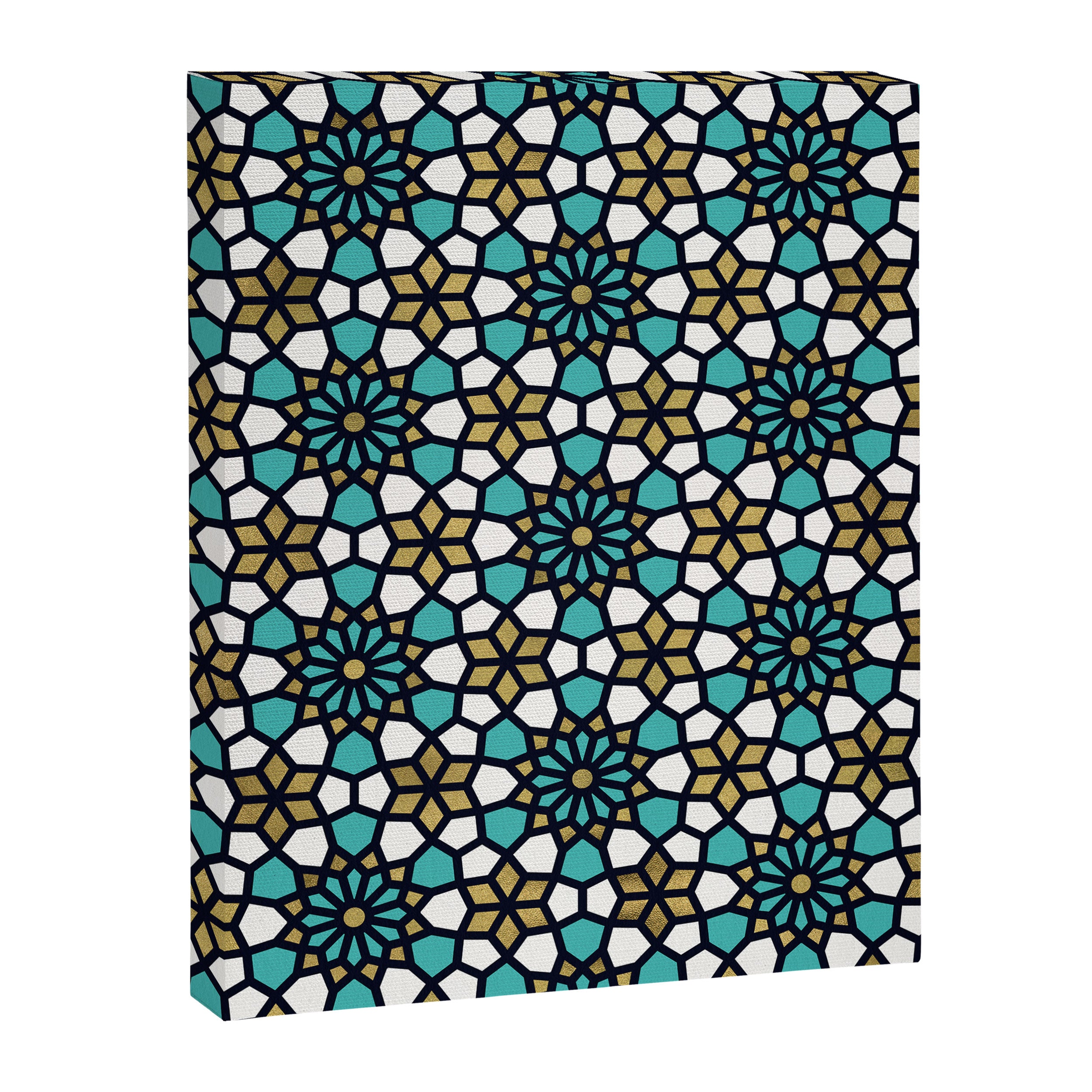 Persian Mosaic - Turquoise & Gold Palette Canvas Print Gallery Image 6