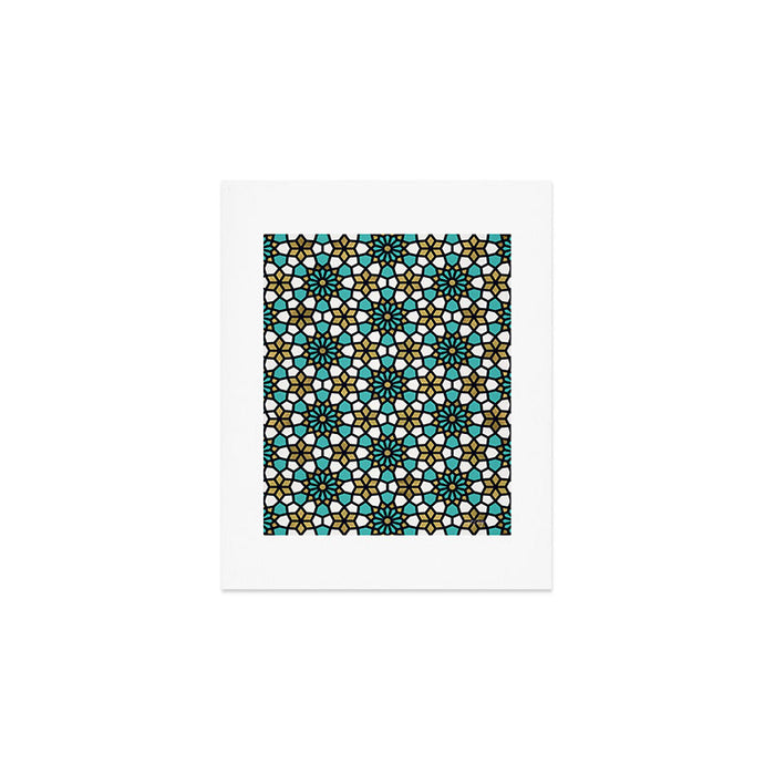 Persian Mosaic - Turquoise & Gold Palette Art Print Gallery Image 1