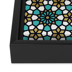 Persian Mosaic - Turquoise & Gold Palette Framed Canvas Print Gallery Image 3