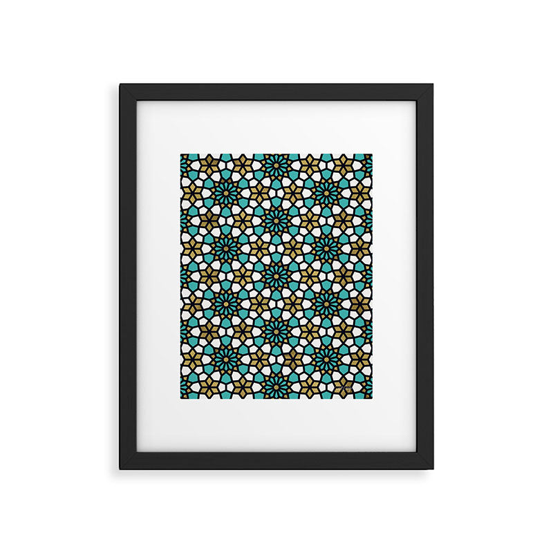 Persian Mosaic - Turquoise & Gold Palette Framed Art Print Gallery Image 5