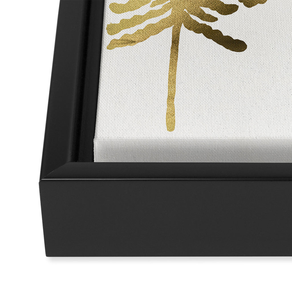 Pine Trees - Gold Palette Framed Canvas Print Gallery Image 3