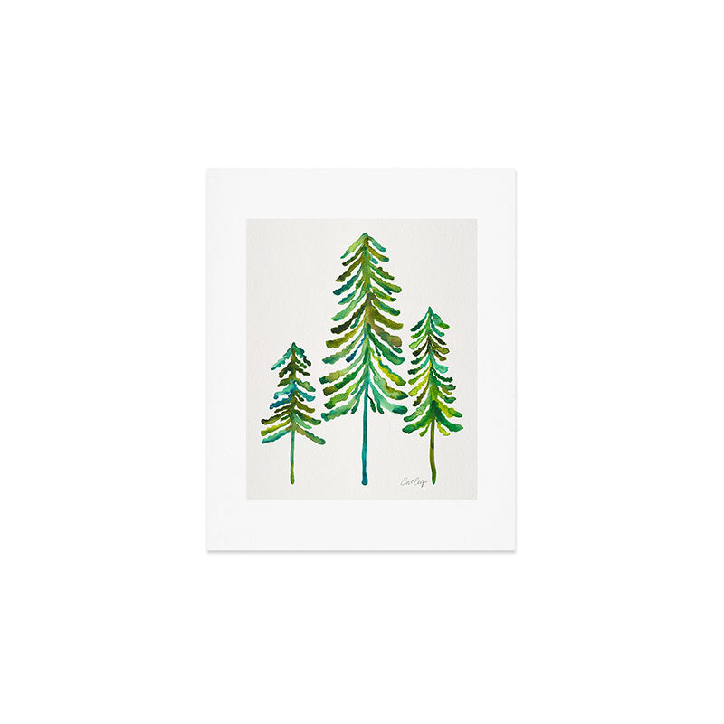 Pine Trees - Green Palette Art Print Gallery Image 1
