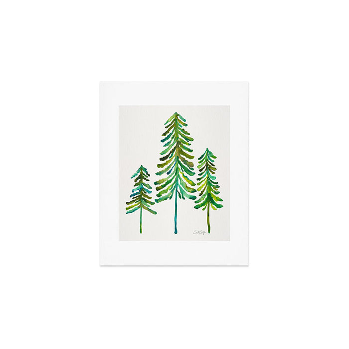 Pine Trees - Green Palette Art Print Gallery Image 1