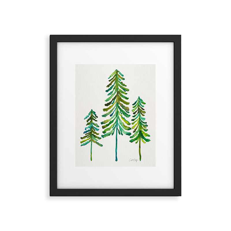 Pine Trees - Green Palette Framed Art Print Gallery Image 5