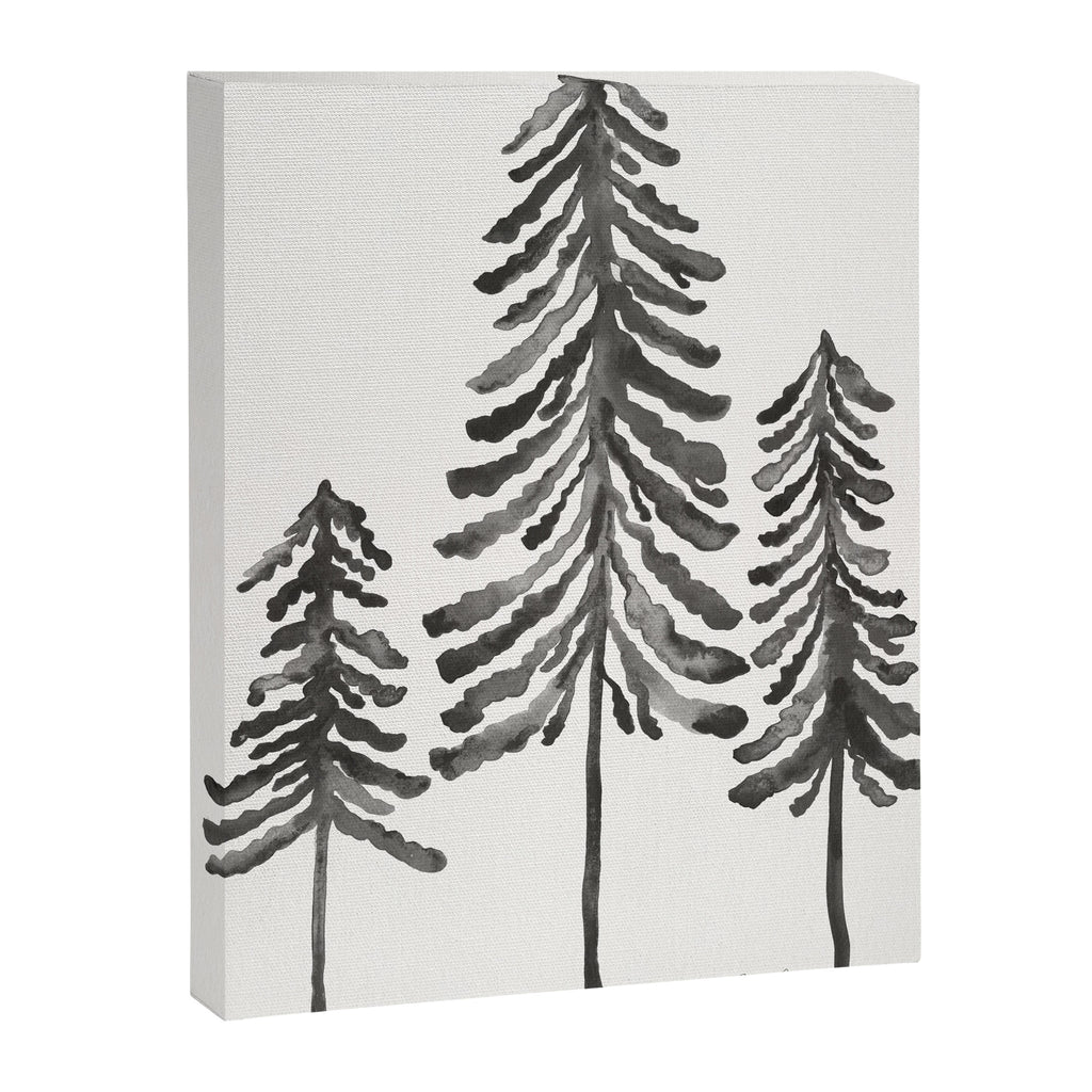 Pine Trees - Black Ink Canvas Print Gallery Image 6
