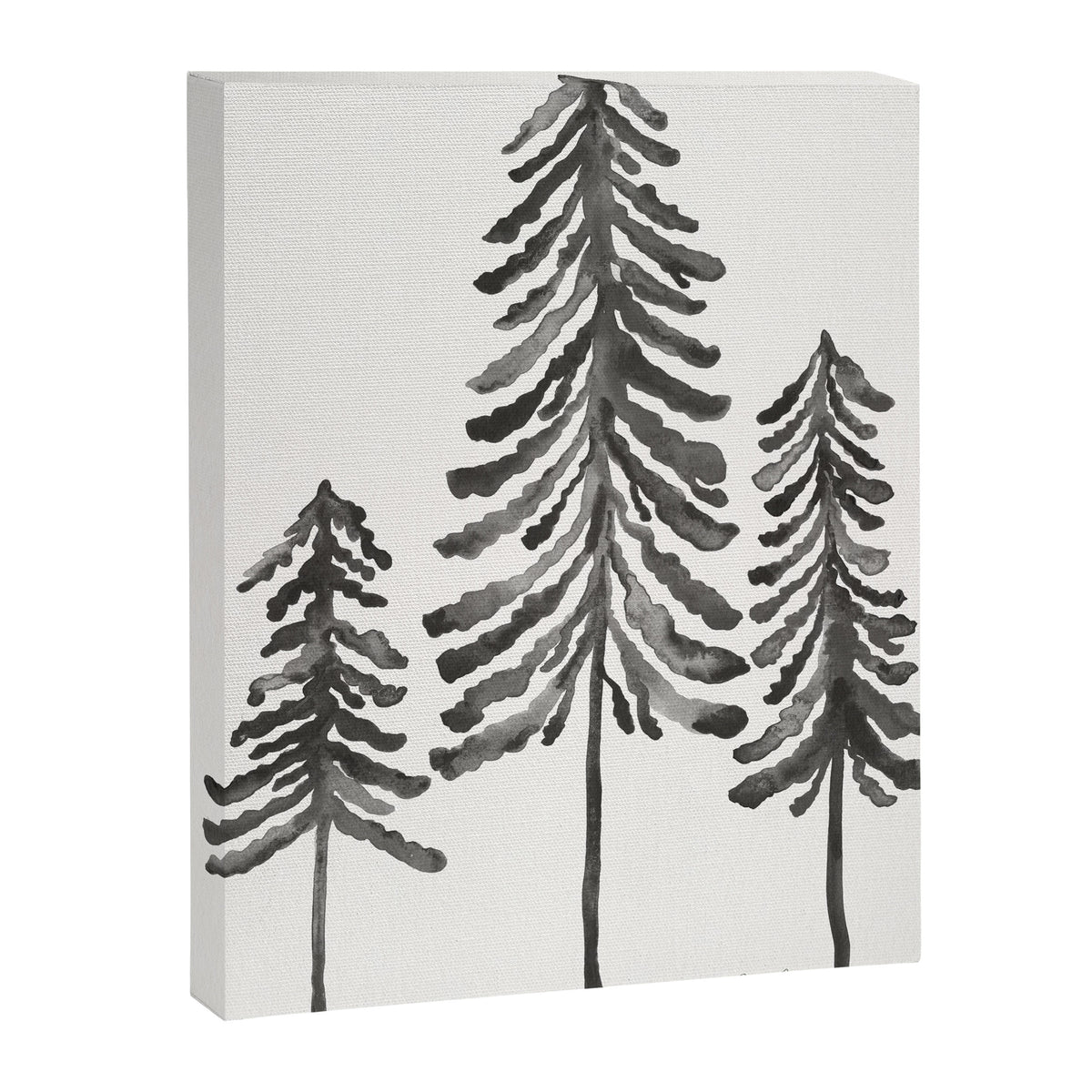 Pine Trees - Black Ink Canvas Print Gallery Image 6