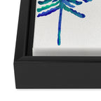Pine Trees - Navy & Turquoise Palette Framed Canvas Print Gallery Image 3